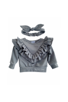 Bluza z falbanami w szpic na piersi i z tyłu bluzy