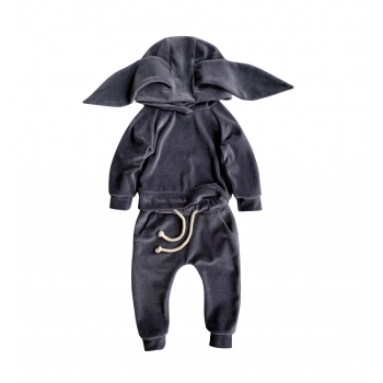 Unisex velor tracksuit with bunny ears