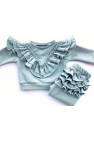 Tracksuit with sewn-on, pointed frills