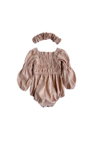 Ruffled linen romper