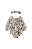 Ruffled linen romper