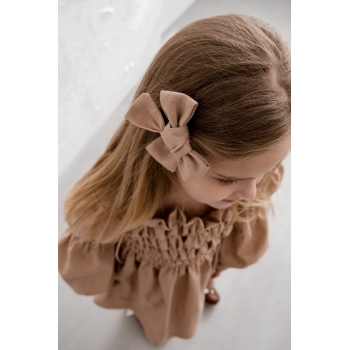 Hairpin bow made of pure linen