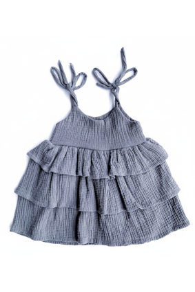 Muslin dress with beautiful flounces