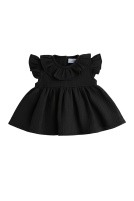 Muslin flared blouse with a collar