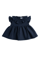 Muslin flared blouse with a collar