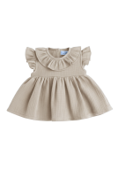 Muslin flared blouse with a collar