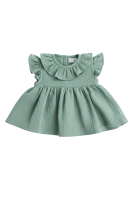 Muslin flared blouse with a collar