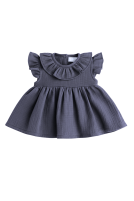 Muslin flared blouse with a collar