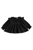 Muslin flared blouse with a collar
