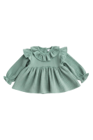 Muslin flared blouse with a collar