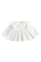 Muslin flared blouse with a collar