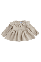 Muslin flared blouse with a collar
