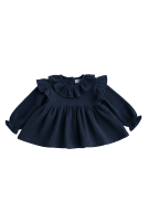 Muslin flared blouse with a collar