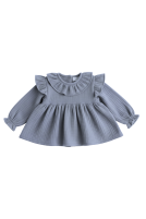 Muslin flared blouse with a collar