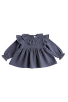 Muslin flared blouse with a collar