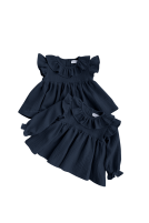 Muslin flared blouse with a collar