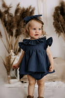 Muslin flared blouse with a collar