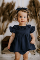Muslin flared blouse with a collar