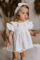 Muslin flared blouse with a collar