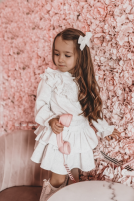 Muslin shirt with ruffle and lace