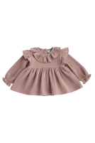 Muslin flared blouse with a collar