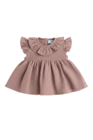 Muslin flared blouse with a collar