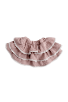 Muslin skirt with three frills and lace