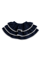 Muslin skirt with three frills and lace